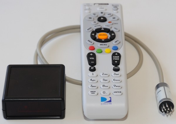 universal remote and receiver with 10-pin DIN plug
